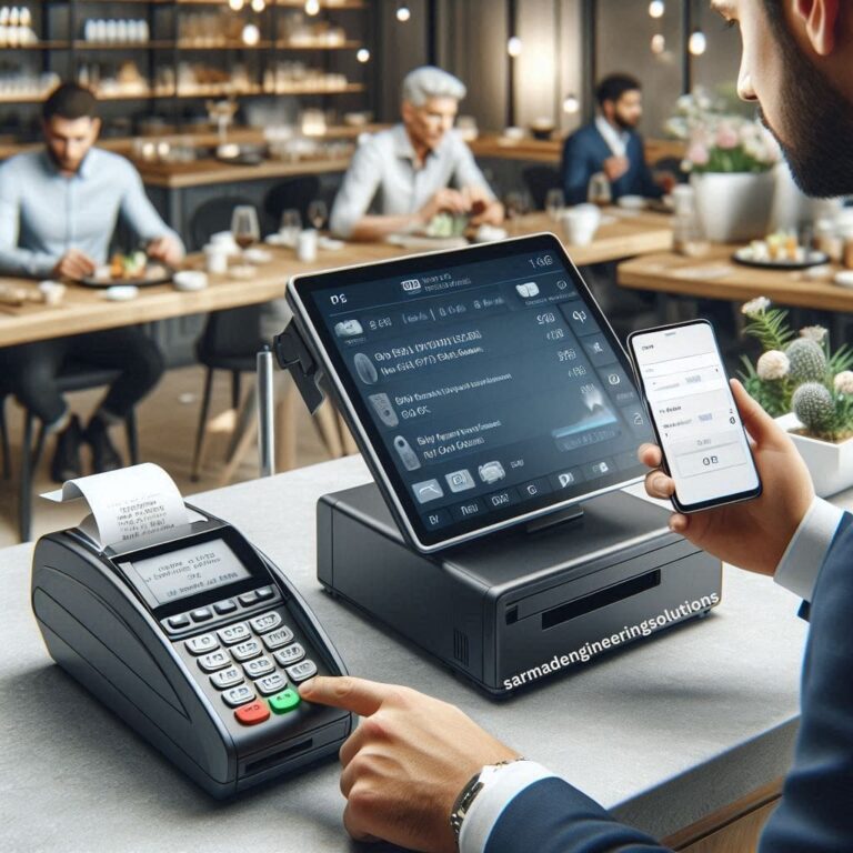 mobile point of sale system working in a restaurant